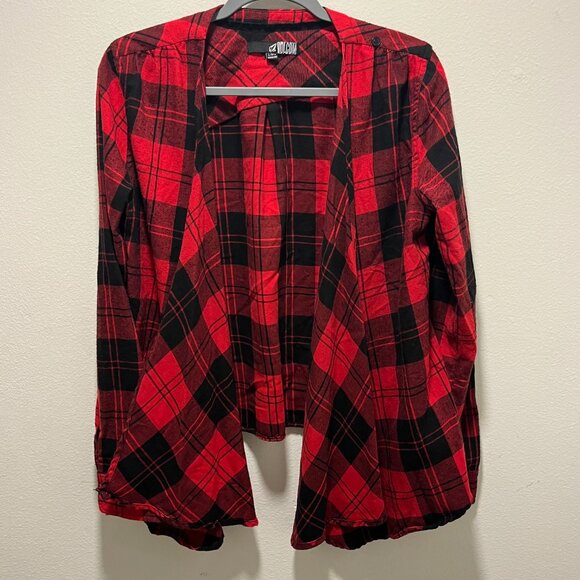 Volcom Women’s Flannel Plaid Cardigan Size L - Picture 2 of 6